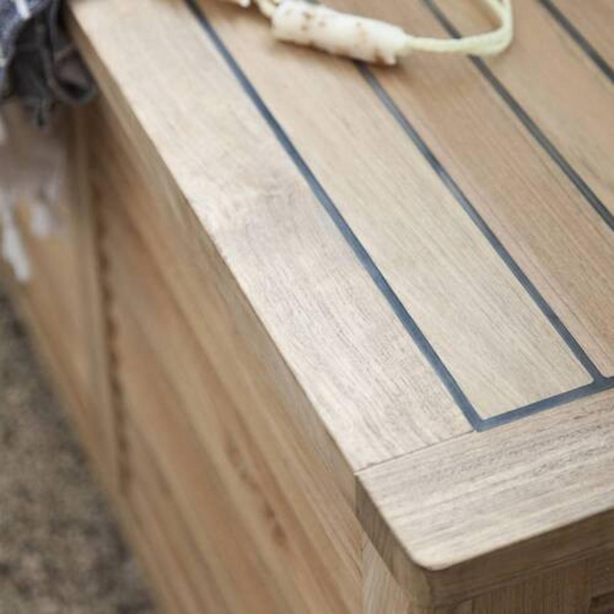 TRUHE Holz Teakholz vollmassiv  - Teakfarben, ROMANTIK / LANDHAUS, Holz (90/48/30cm) - MID.YOU