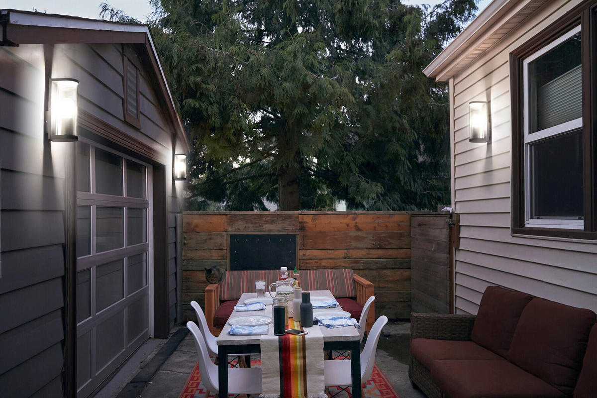 AUßENLEUCHTE 11,7/8,2/22,2 cm   - Dunkelgrau, Basics, Glas/Metall (11,7/8,2/22,2cm) - Osram