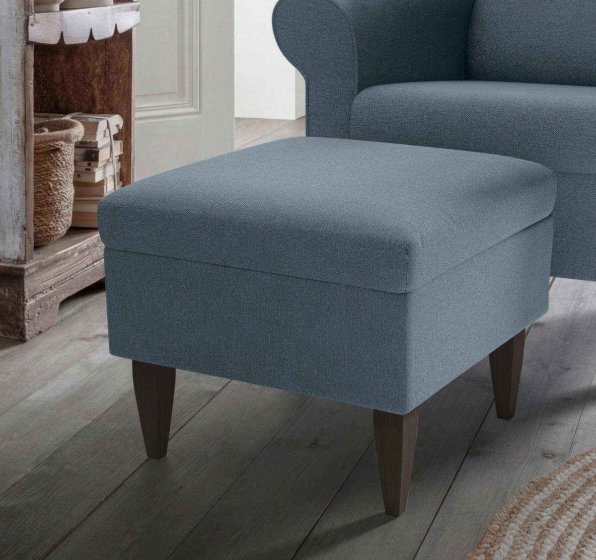 SESSELSET Struktur Blau  - Wengefarben/Blau, Konventionell, Holz/Textil (80/102/86cm) - Livetastic