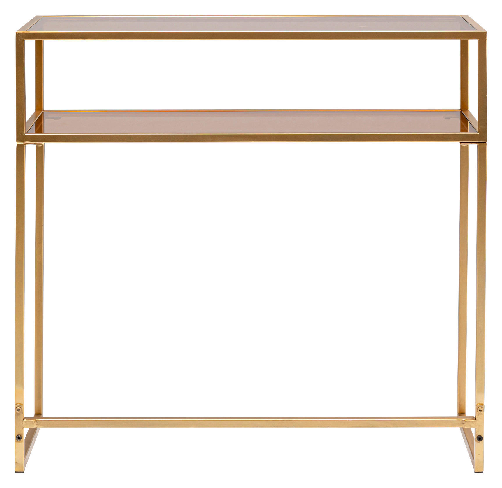 KONSOLENTISCH Goldfarben, Hellbraun  - Hellbraun/Goldfarben, Design, Glas/Metall (85/30/80cm) - Kare-Design