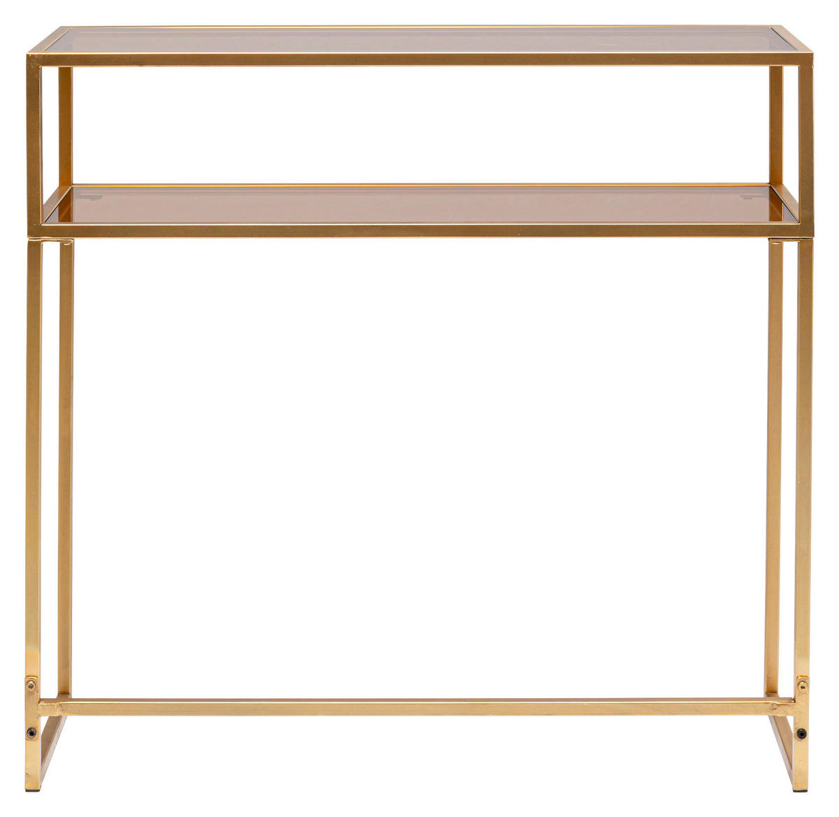 KONSOLENTISCH Goldfarben, Hellbraun  - Hellbraun/Goldfarben, Design, Glas/Metall (85/30/80cm) - Kare-Design