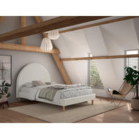 KINDER-/JUNIORBETT 140/200 cm  in Weiß  - Naturfarben/Weiß, ROMANTIK / LANDHAUS, Holz/Textil (140/200cm) - MID.YOU
