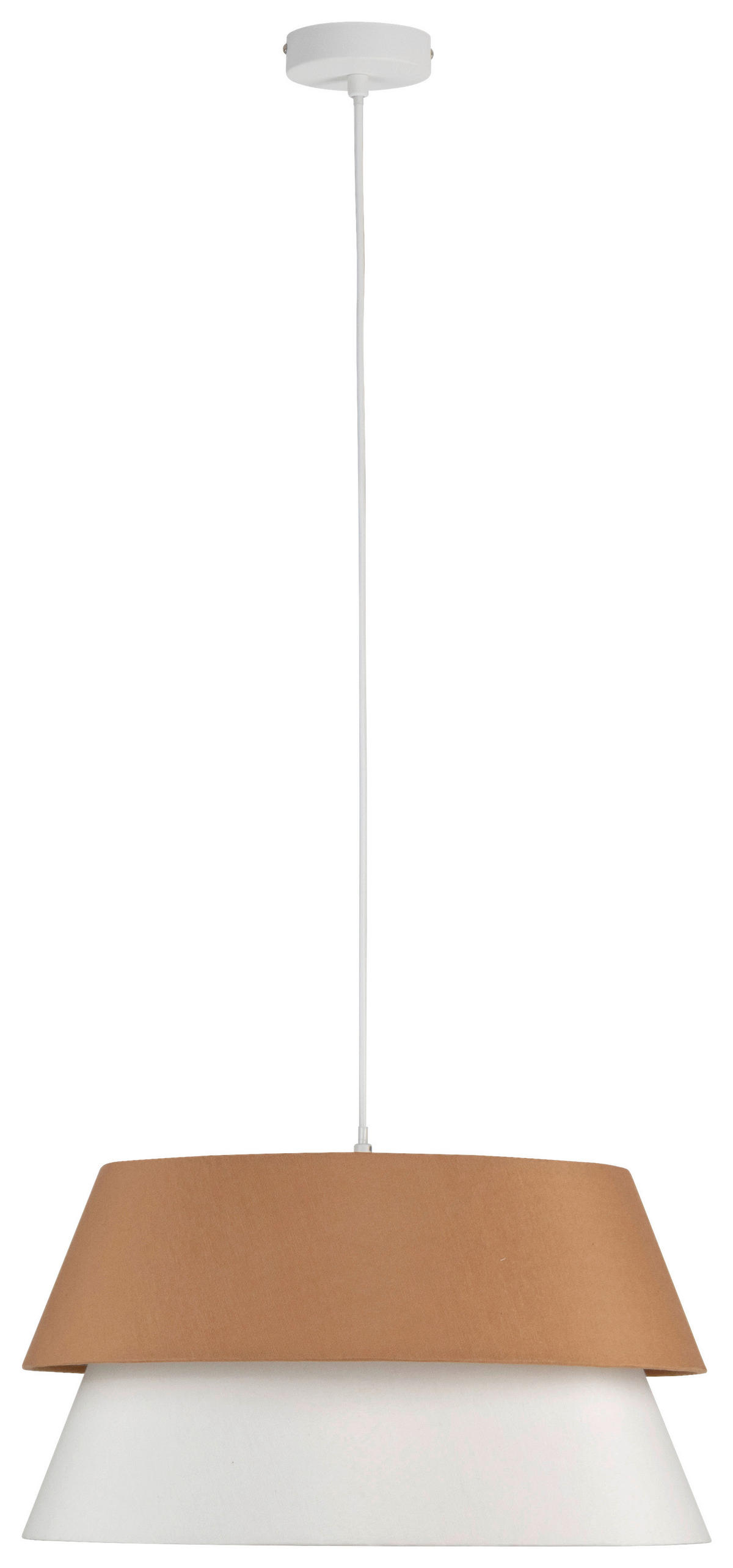 HÄNGELEUCHTE 45/120 cm  - Weiß/Mokka, Trend, Kunststoff/Textil (45/120cm) - Collett's Monde