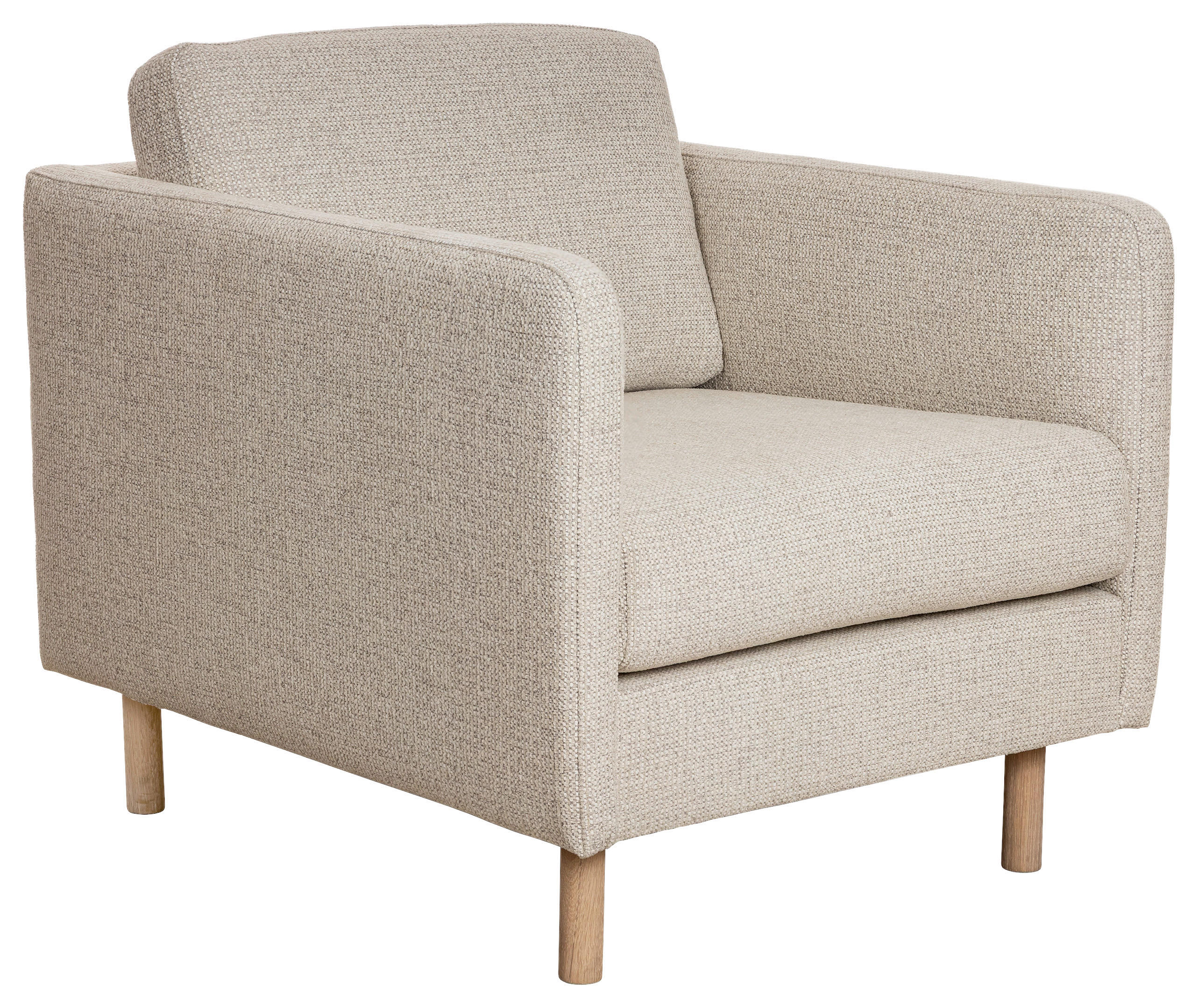 FÅTÖLJ i trä, textil ljusgrå  - ek Bianco/ljusgrå, Design, trä/textil (78/67/92cm) - Pure Home Comfort