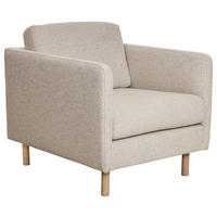 FÅTÖLJ i trä, textil ljusgrå  - ek Bianco/ljusgrå, Design, trä/textil (78/67/92cm) - Pure Home Comfort
