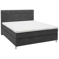 BOXSPRINGBETT 180/200 cm  in Grau  - Chromfarben/Grau, Konventionell, Kunststoff/Textil (180/200cm) - Voleo