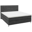 BOXSPRINGBETT 160/200 cm  in Grau  - Chromfarben/Grau, KONVENTIONELL, Kunststoff/Textil (160/200cm) - Voleo