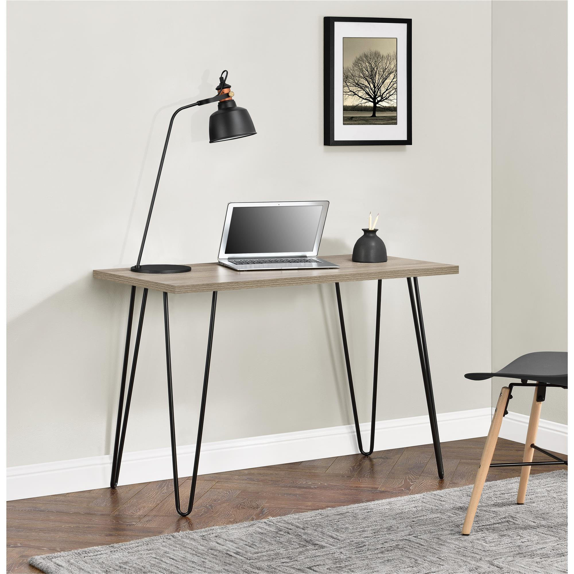 SCHREIBTISCH 101/68/49 cm  in Eichefarben  - Eichefarben/Schwarz, Design, Karton/Keramik (101/68/49cm) - MID.YOU