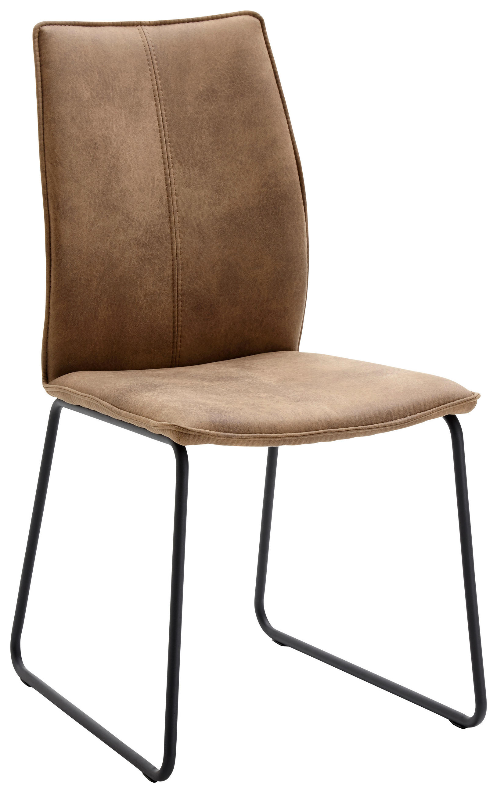 STUHL  Lederauswahl, Stoffauswahl, Typenauswahl, Gestellauswahl Mikrofaser  - Schlammfarben/Schwarz, Design, Textil/Metall (46/93/57cm) - Dieter Knoll