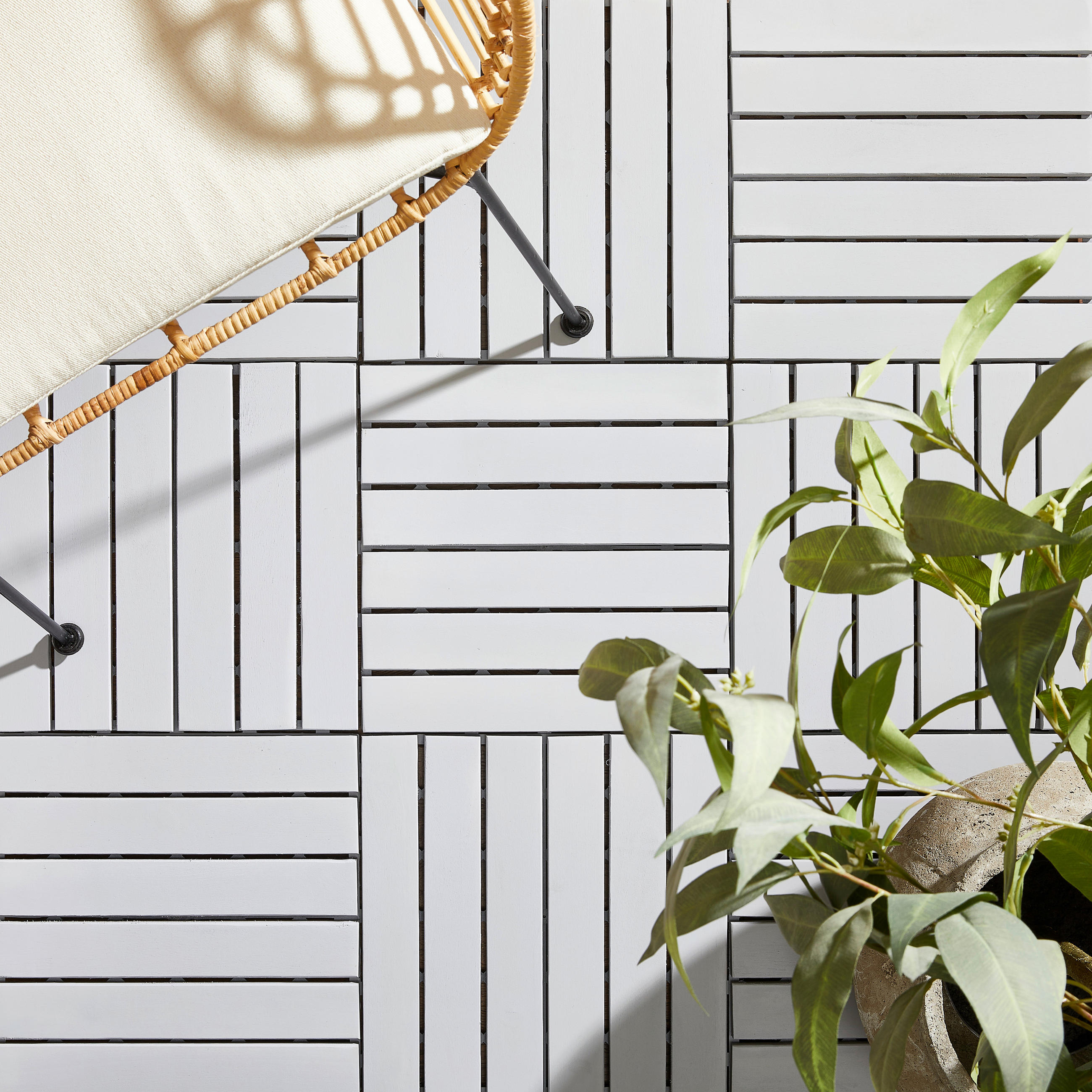 TERRASSENFLIESE - Schwarz/Grau, MODERN, Holz/Kunststoff (30/30/2,4cm) - Ambia Garden
