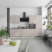KÜCHENLEERBLOCK Riva 300 cm  in Grau, Schieferfarben, Hellgrau  - Schieferfarben/Edelstahlfarben, MODERN, Holzwerkstoff/Metall (300cm) - Nobilia