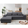 ECKSOFA Dunkelgrau Struktur, Bouclé  - Dunkelgrau/Schwarz, Design, Kunststoff/Textil (175/270cm) - MID.YOU