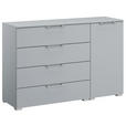 SIDEBOARD  120/81/42 cm 4 Schublade(n)  - Silberfarben/Hellgrau, Design, Holzwerkstoff/Kunststoff (120/81/42cm) - Novel