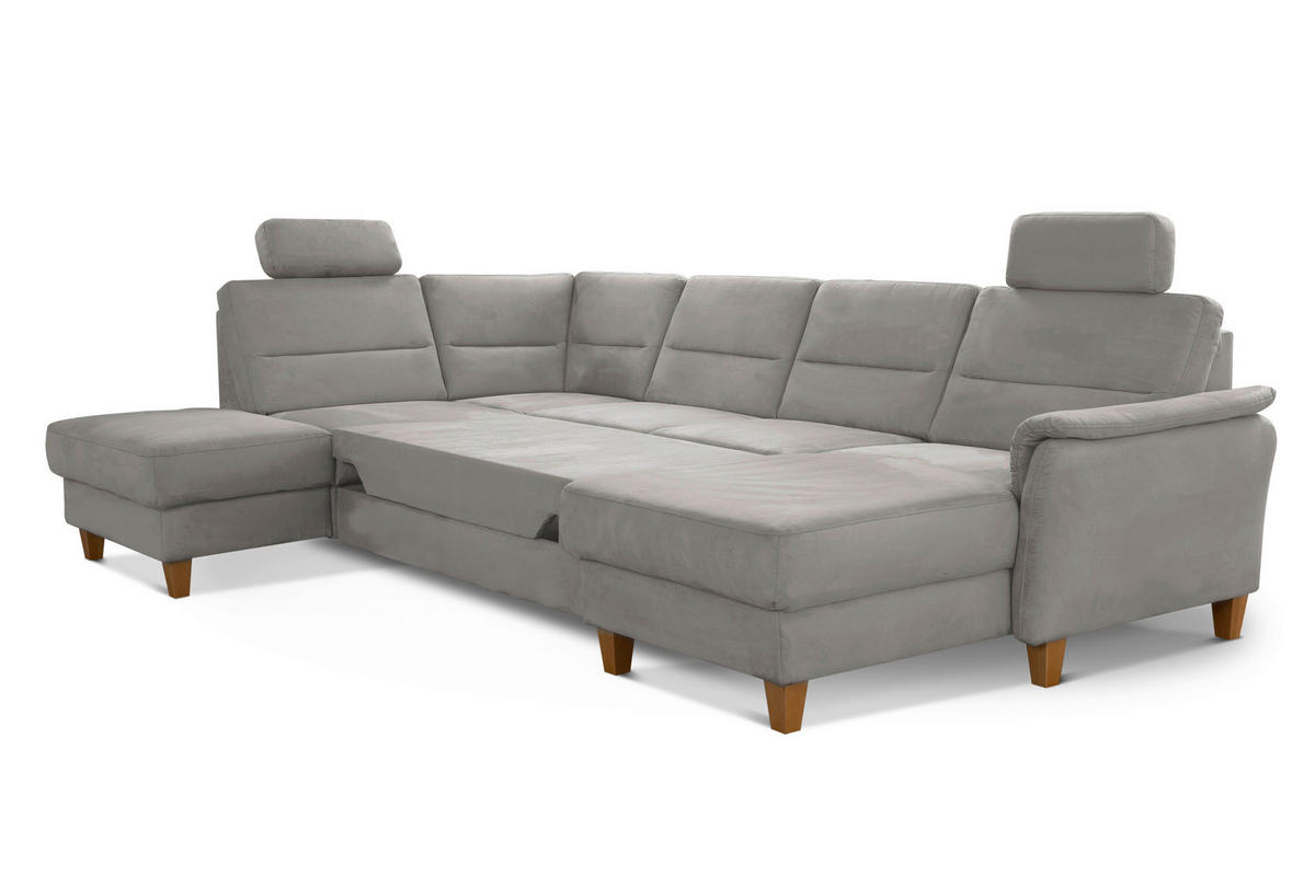 WOHNLANDSCHAFT in Mikrofaser Anthrazit  - Eichefarben/Anthrazit, KONVENTIONELL, Holz/Textil (212/308/163cm) - Sit & More