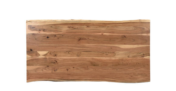 ESSTISCH in Holz, Metall 120/80/76 cm  - Schwarz/Akaziefarben, Design, Holz/Metall (120/80/76cm) - Linea Natura