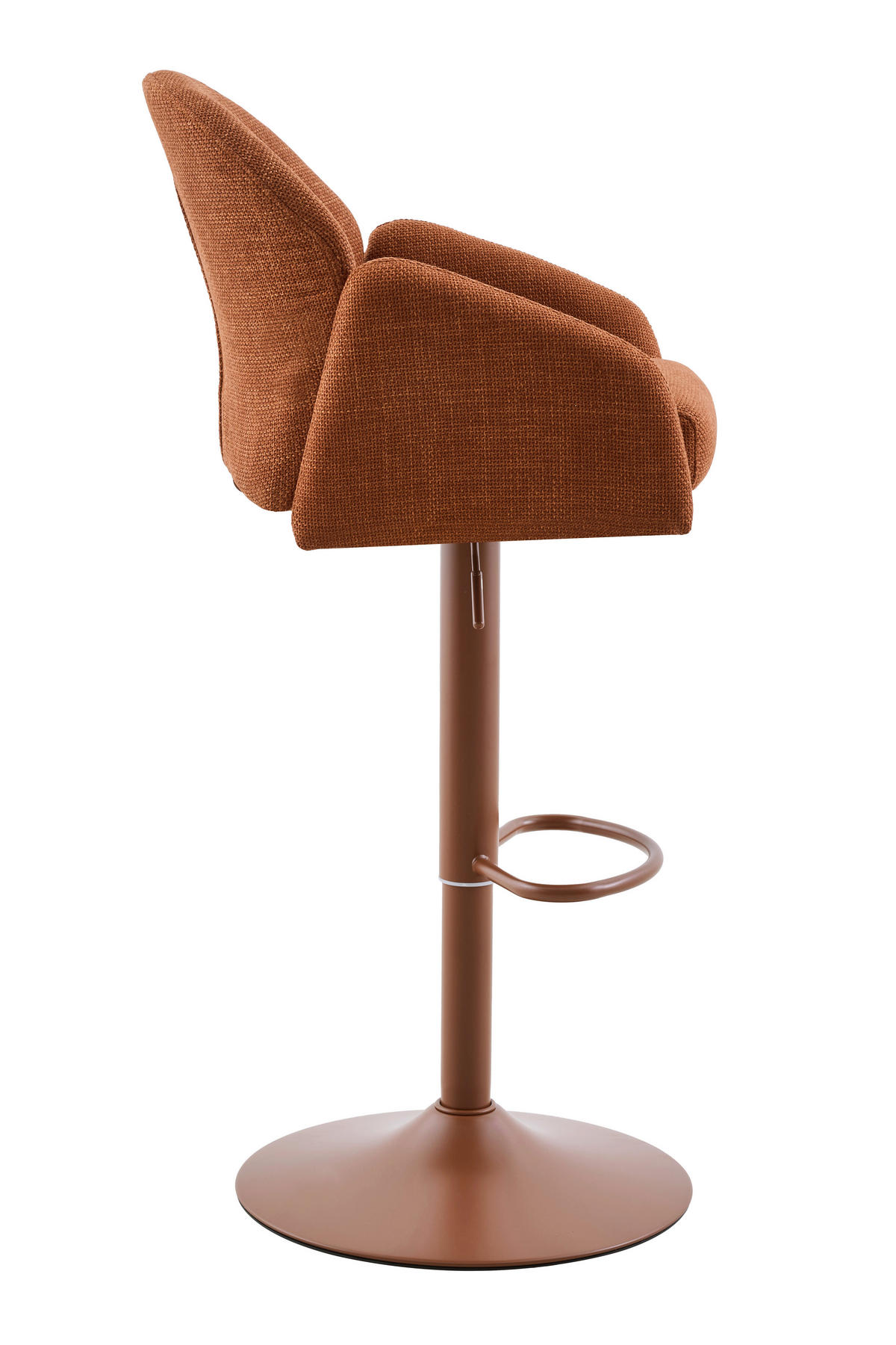 BARHOCKER-SET Webstoff Rotbraun Stahl Stoffauswahl, Sitzfläche 360° drehbar  - Rotbraun, MODERN, Textil/Metall (53/96-117/57cm) - MID.YOU