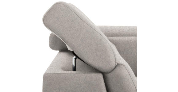 WOHNLANDSCHAFT inkl.Funktionen Ecru Webstoff - Ecru/Silberfarben, Design, Textil/Metall (226/320/168cm) - Xora