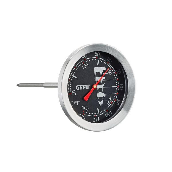 BRATENTHERMOMETER  - Edelstahlfarben/Schwarz, Basics, Metall (7,3/13cm) - Gefu