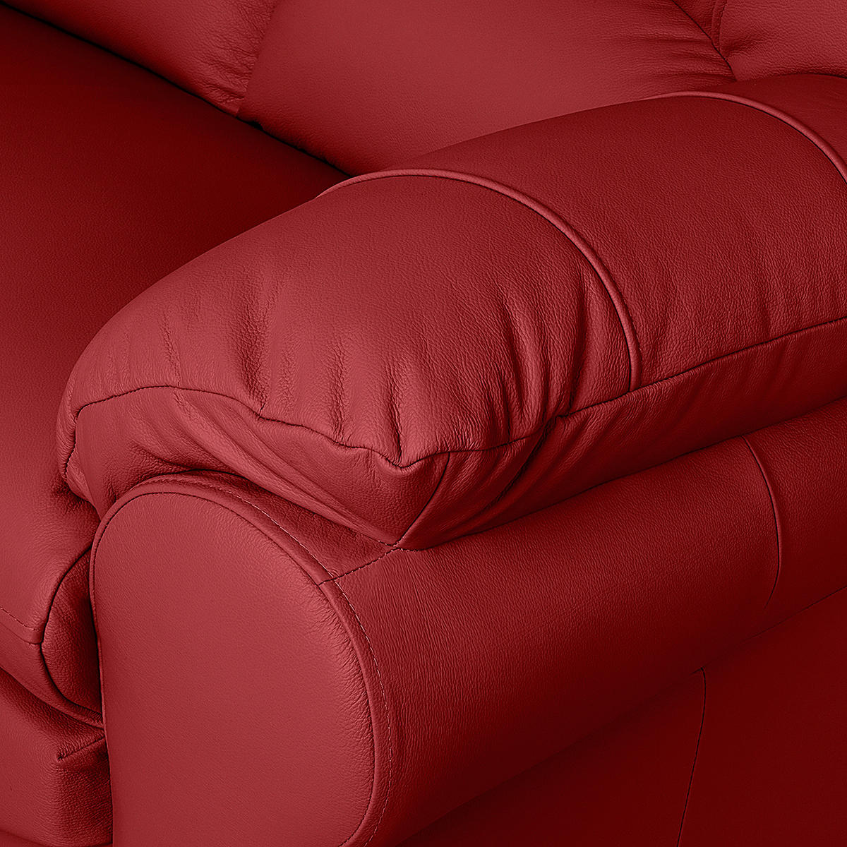 2-SITZER-SOFA in Echtleder Rot  - Rot/Schwarz, Design, Leder/Kunststoff (150/92/85cm) - Livetastic