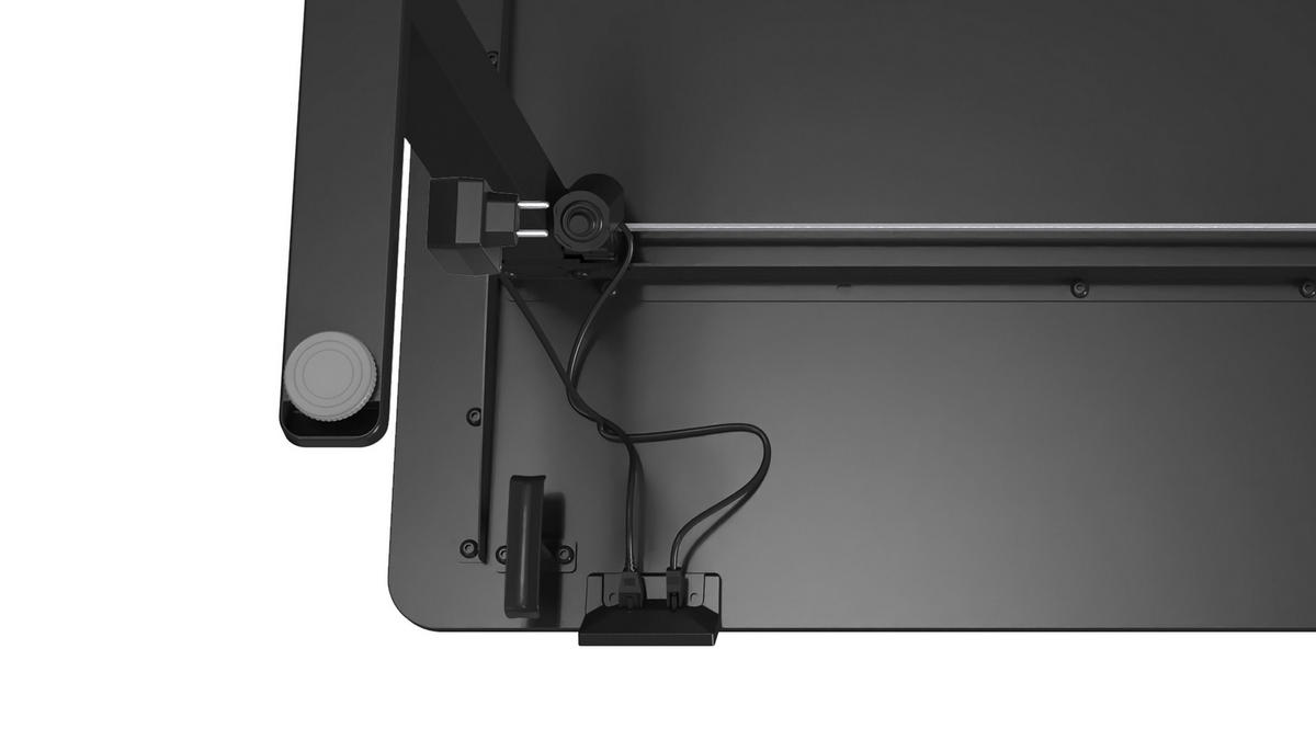 SCHREIBTISCH 120/60/70-115 cm Schwarz elektrisch höhenverstellbar  - Schwarz, MODERN, Holzwerkstoff/Kunststoff (120/60/70-115cm) - Livetastic