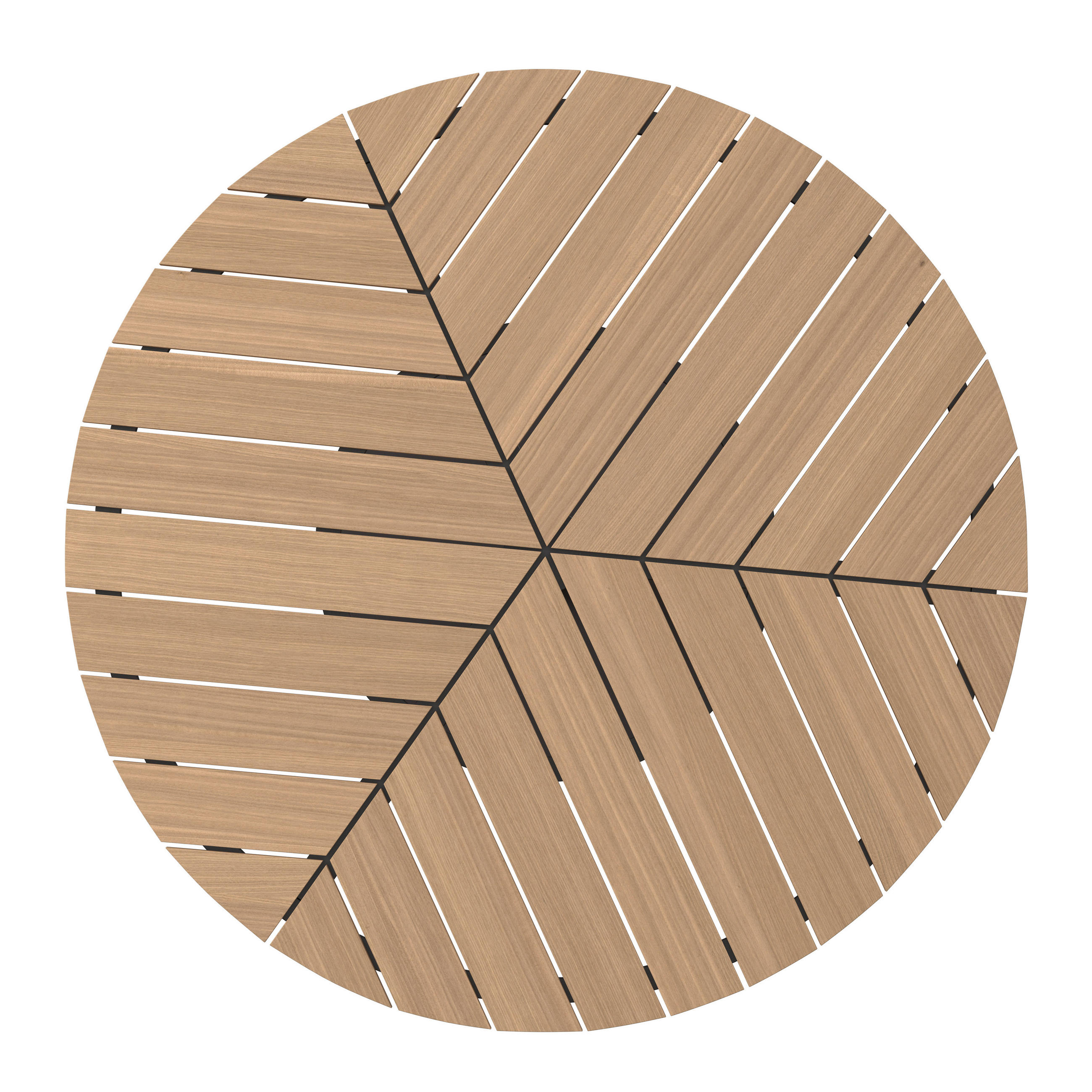 KERTI ASZTAL   - natúr színű/fekete, Modern, műanyag/fém (120/74/120cm) - Ambia Garden