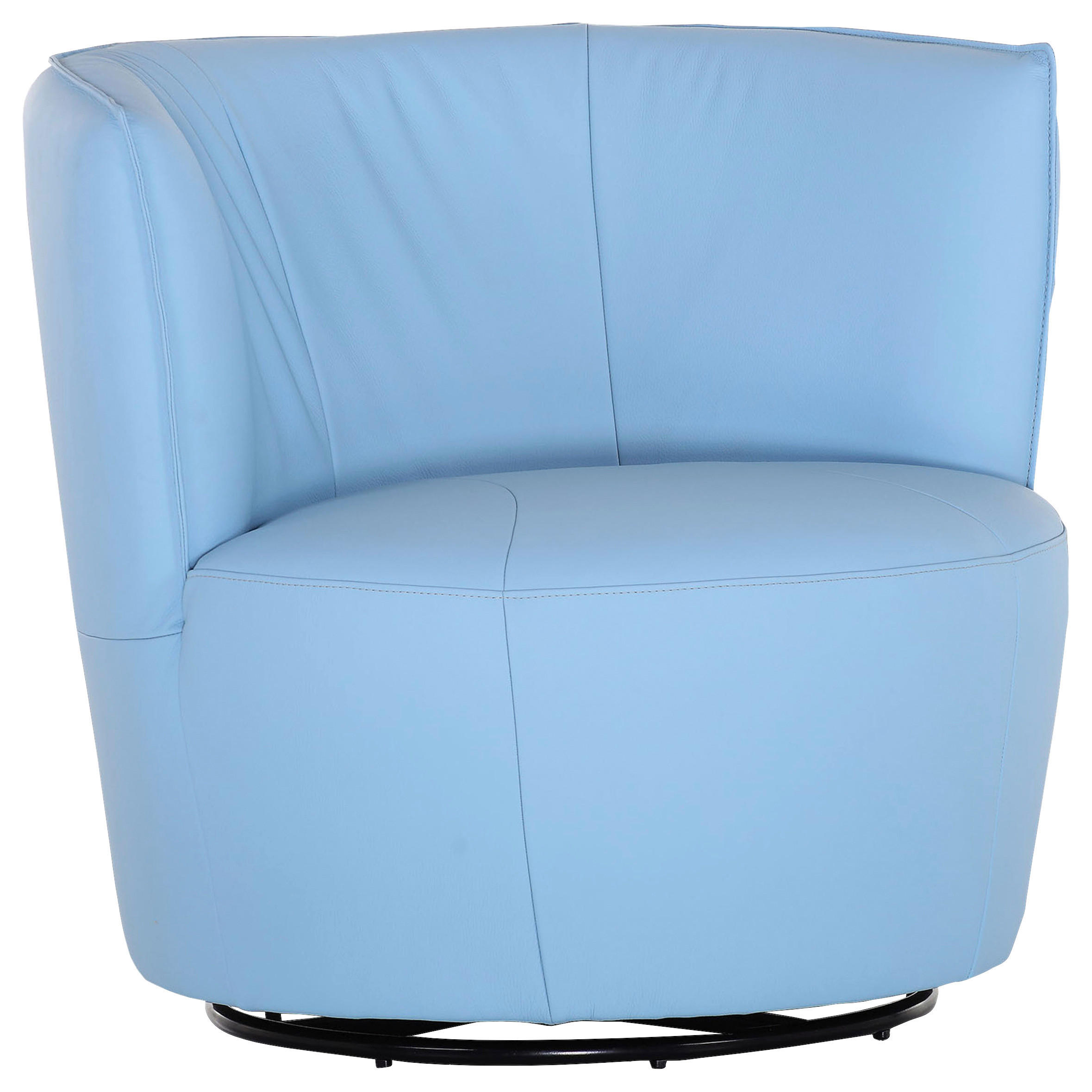 CLUBFÅTÖLJ i läder ljusblå  - ljusblå/svart, Design, läder (93/83/88cm) - MID.YOU