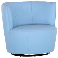 COCKTAILSESSEL Lumber Echtleder Hellblau    - Schwarz/Hellblau, Design, Leder (93/83/88cm) - Landscape