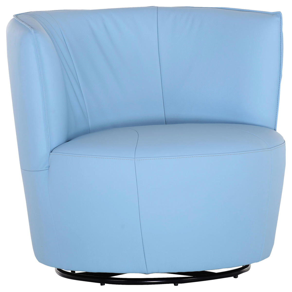 COCKTAILSESSEL Lumber Echtleder Hellblau    - Schwarz/Hellblau, Design, Leder (93/83/88cm) - Landscape