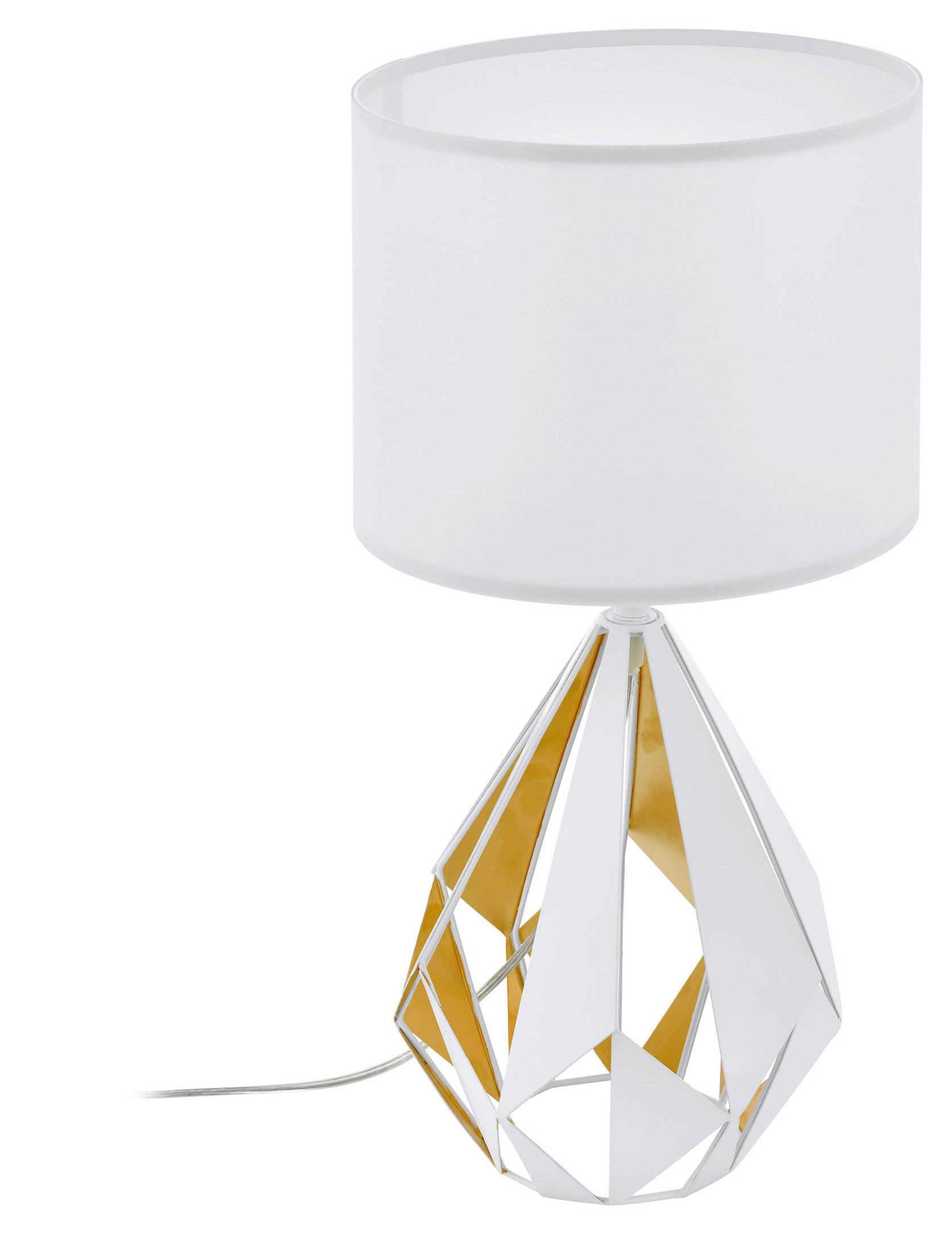 TISCHLEUCHTE Carlton 25/51 cm   - Goldfarben/Weiß, Design, Textil/Metall (25/51cm) - Eglo