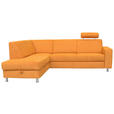 ECKSOFA Gelb Chenille  - Chromfarben/Gelb, Design, Kunststoff/Textil (198/248cm) - Xora