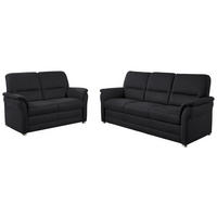 SITZGARNITUR in Mikrofaser Anthrazit  - Anthrazit/Alufarben, KONVENTIONELL, Textil/Metall (192/96/89cm) - Beldomo Comfort