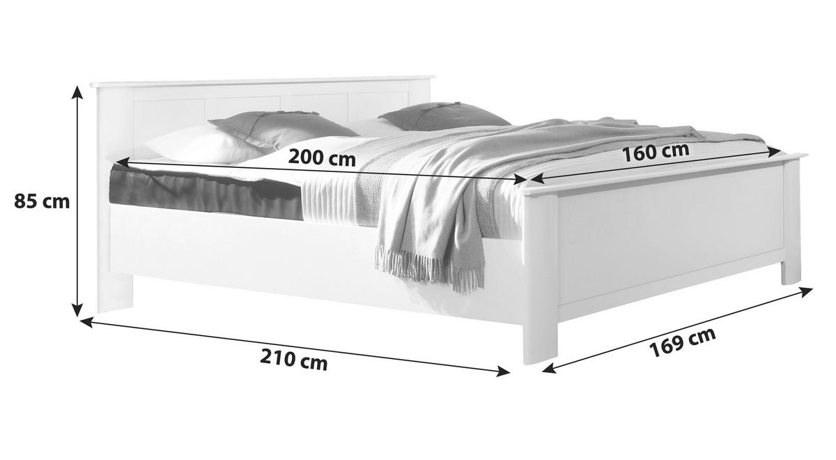 BETT 160/200 cm,  in Weiß,  - Weiß, KONVENTIONELL (160/200cm) - Boxxx
