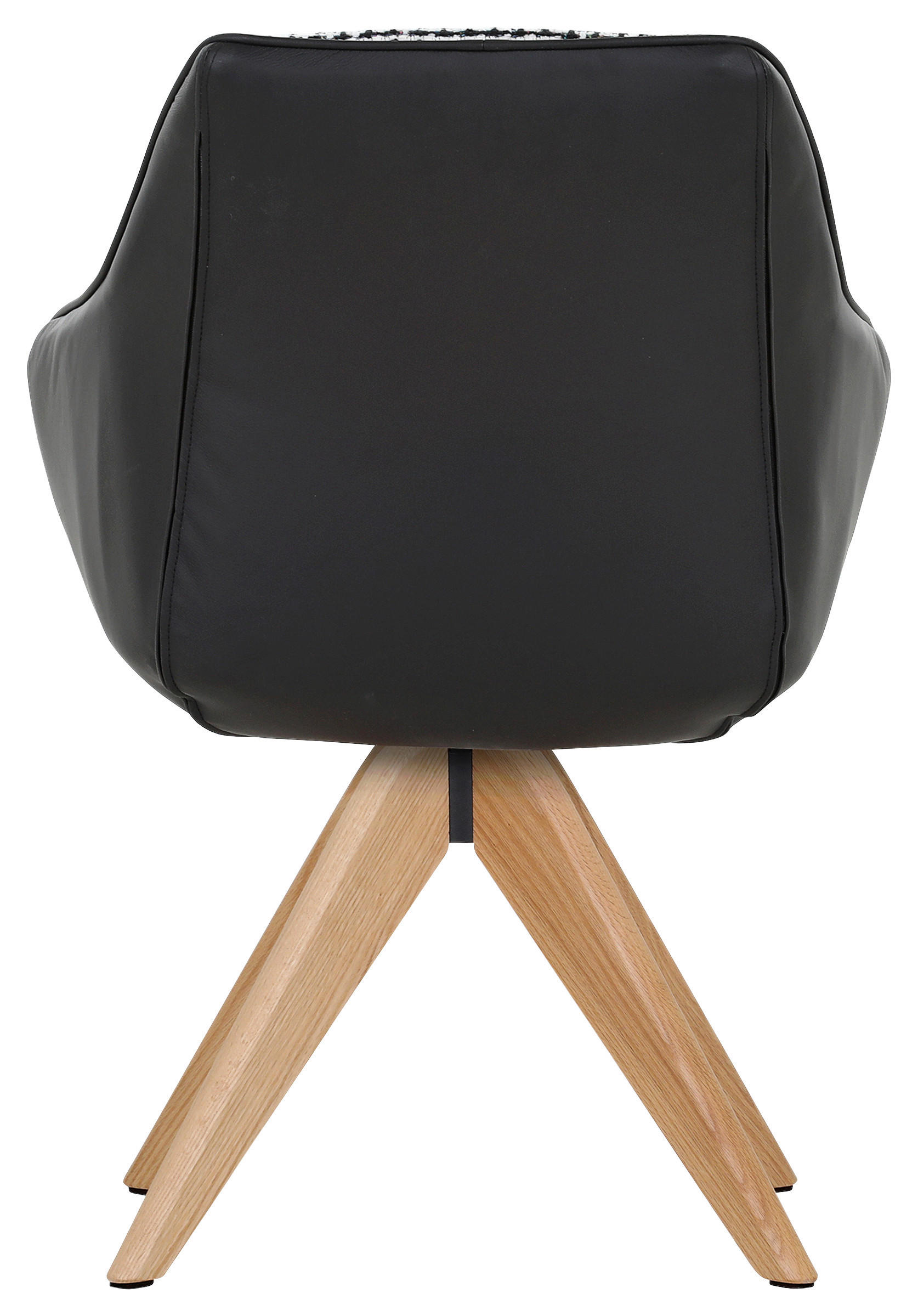 ARMLEHNSTUHL  in Chenille, Lederlook  - Eichefarben/Schwarz, KONVENTIONELL, Holz/Textil (60/83/65cm) - Novel