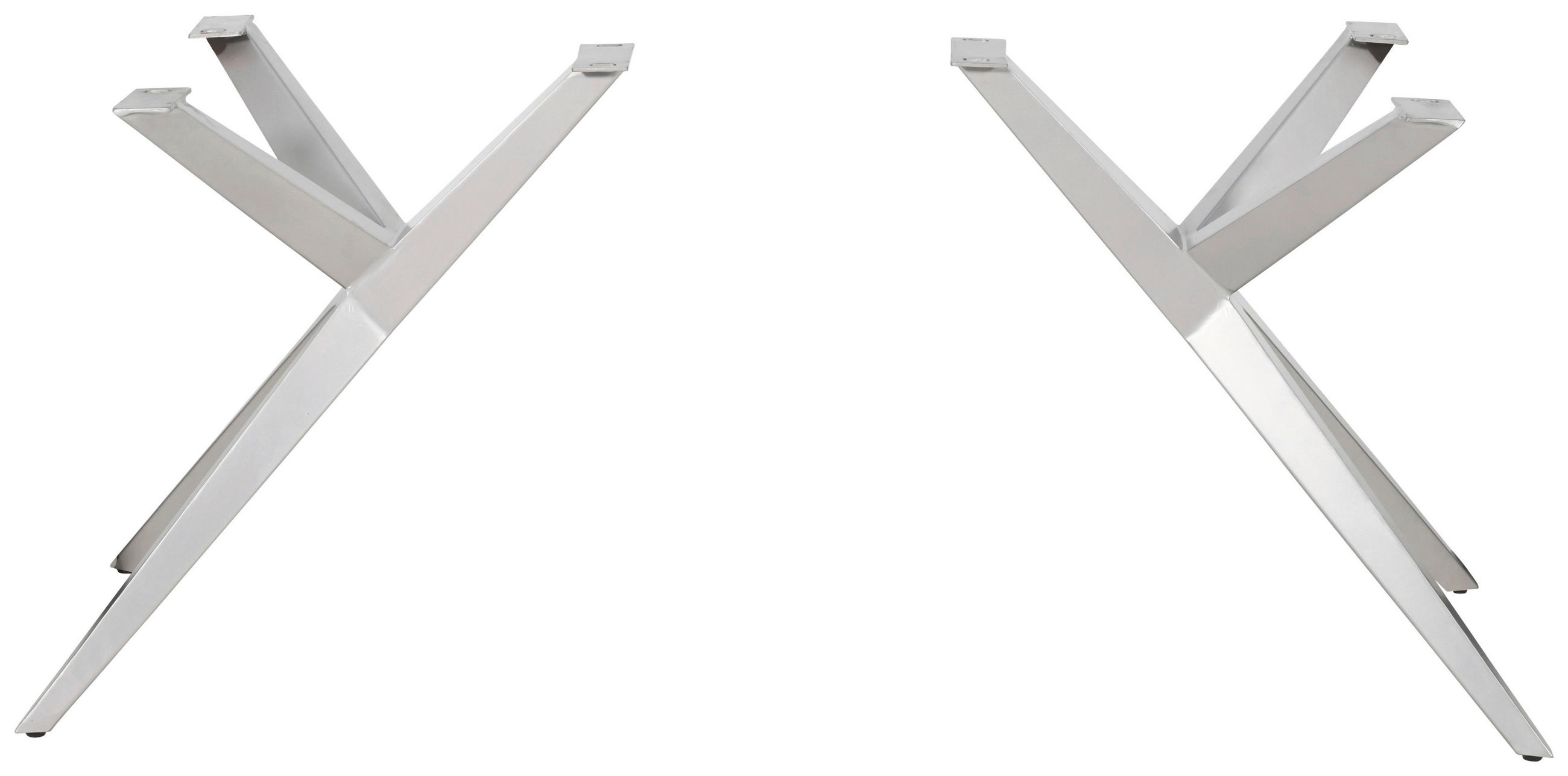 TISCHGESTELL Silberfarben  - Silberfarben, MODERN, Metall (59,5/69,5/72cm) - Boxxx