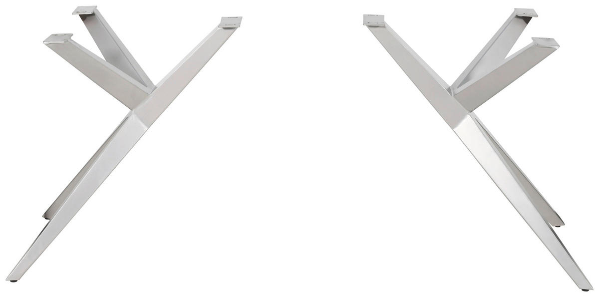 TISCHGESTELL Silberfarben  - Silberfarben, MODERN, Metall (59,5/69,5/72cm) - Boxxx