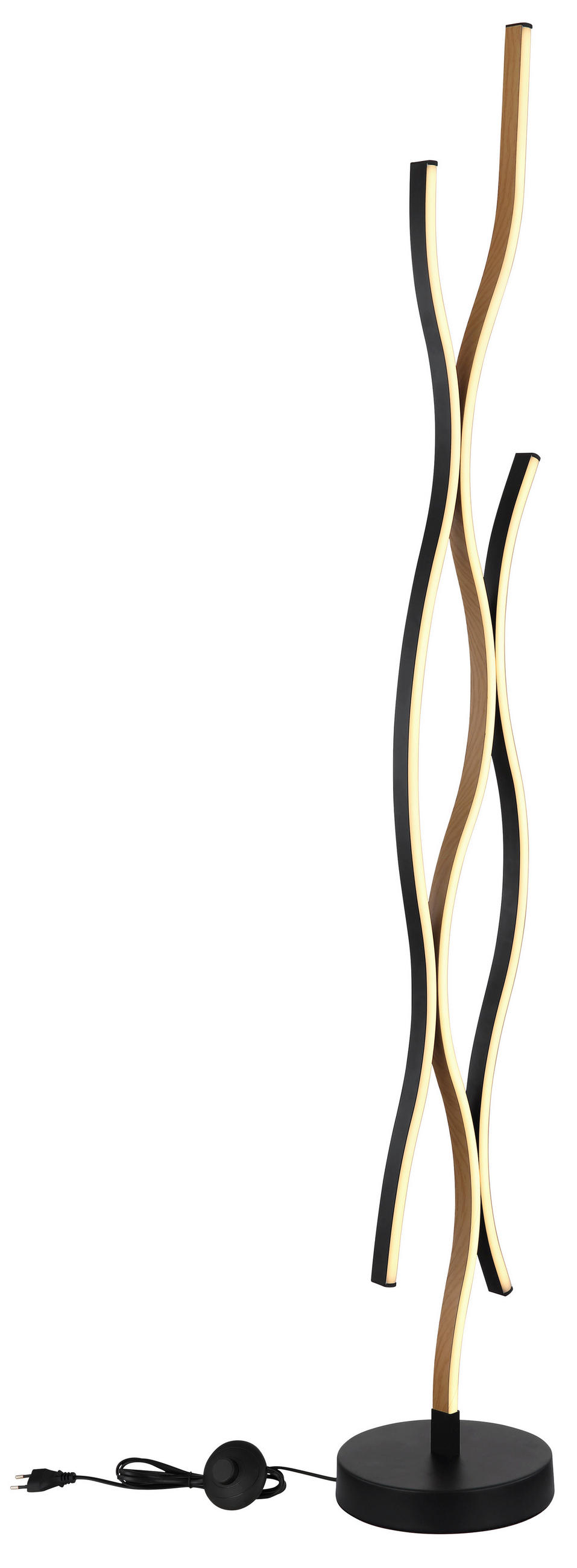 LED SVJETILJKA PODNA GERONIMO  - tamno smeđa/crna, Natur, metal/plastika (20/135cm)