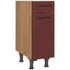 SCHUBKASTENUNTERSCHRANK 30/87/56 cm  in Rot, Eichefarben  - Eichefarben/Rot, MODERN, Holzwerkstoff/Metall (30/87/56cm) - Nobilia
