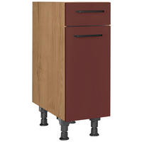 SCHUBKASTENUNTERSCHRANK 30/87/56 cm  in Rot, Eichefarben  - Eichefarben/Rot, MODERN, Holzwerkstoff/Metall (30/87/56cm) - Nobilia
