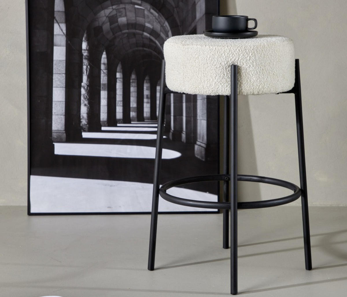 BARSTOL i vit  - vit, Design, metall/textil (50/70/50cm) - Best Price