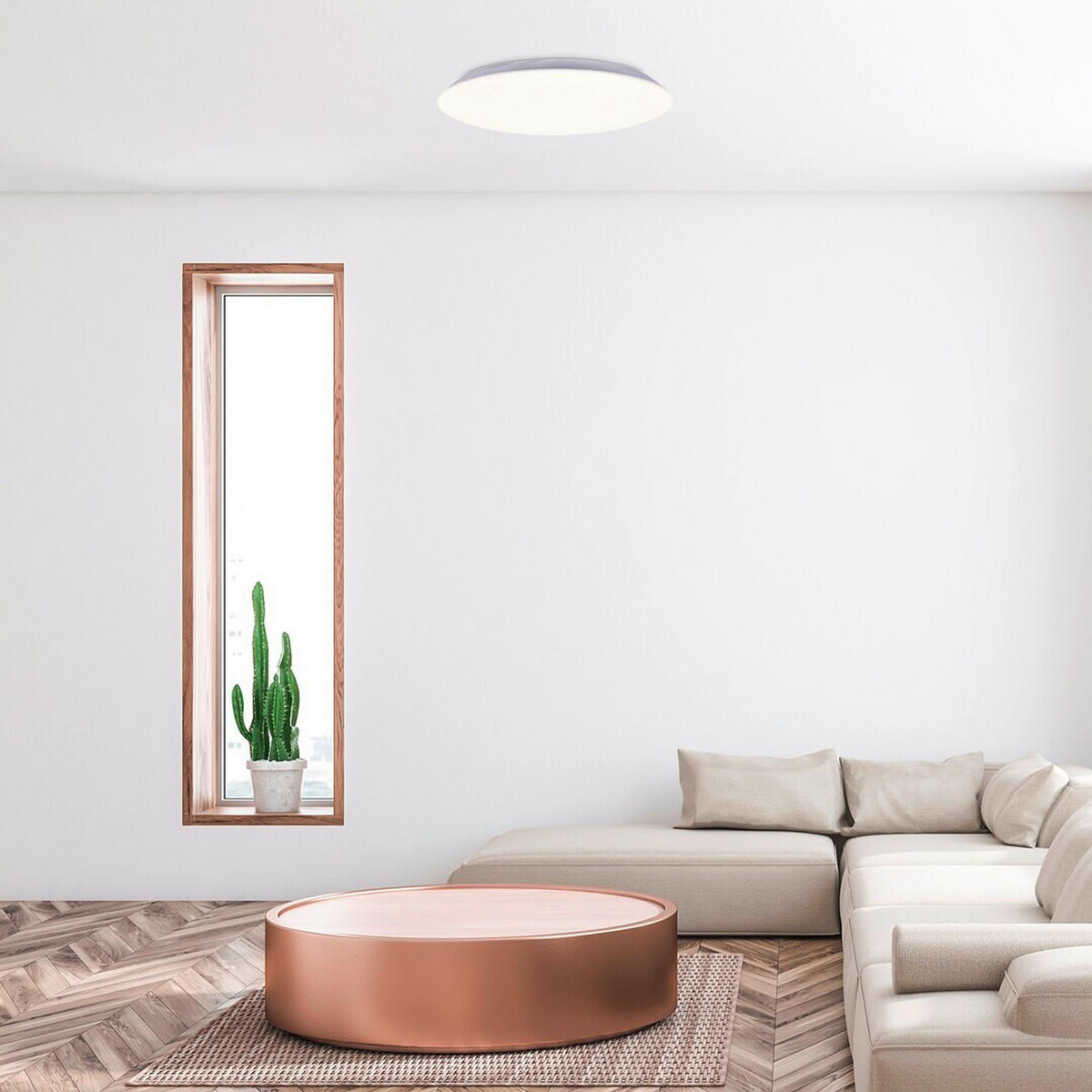 LED PLAFONJERA - bela, Osnovno, plastika (28/5,5cm)