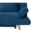 SCHLAFSOFA Cord Blau  - Blau/Buchefarben, KONVENTIONELL, Holz/Textil (200/75/85cm) - Carryhome