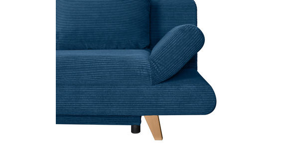 SCHLAFSOFA Cord Blau - Blau/Buchefarben, KONVENTIONELL, Holz/Textil (200/75/85cm) - Carryhome