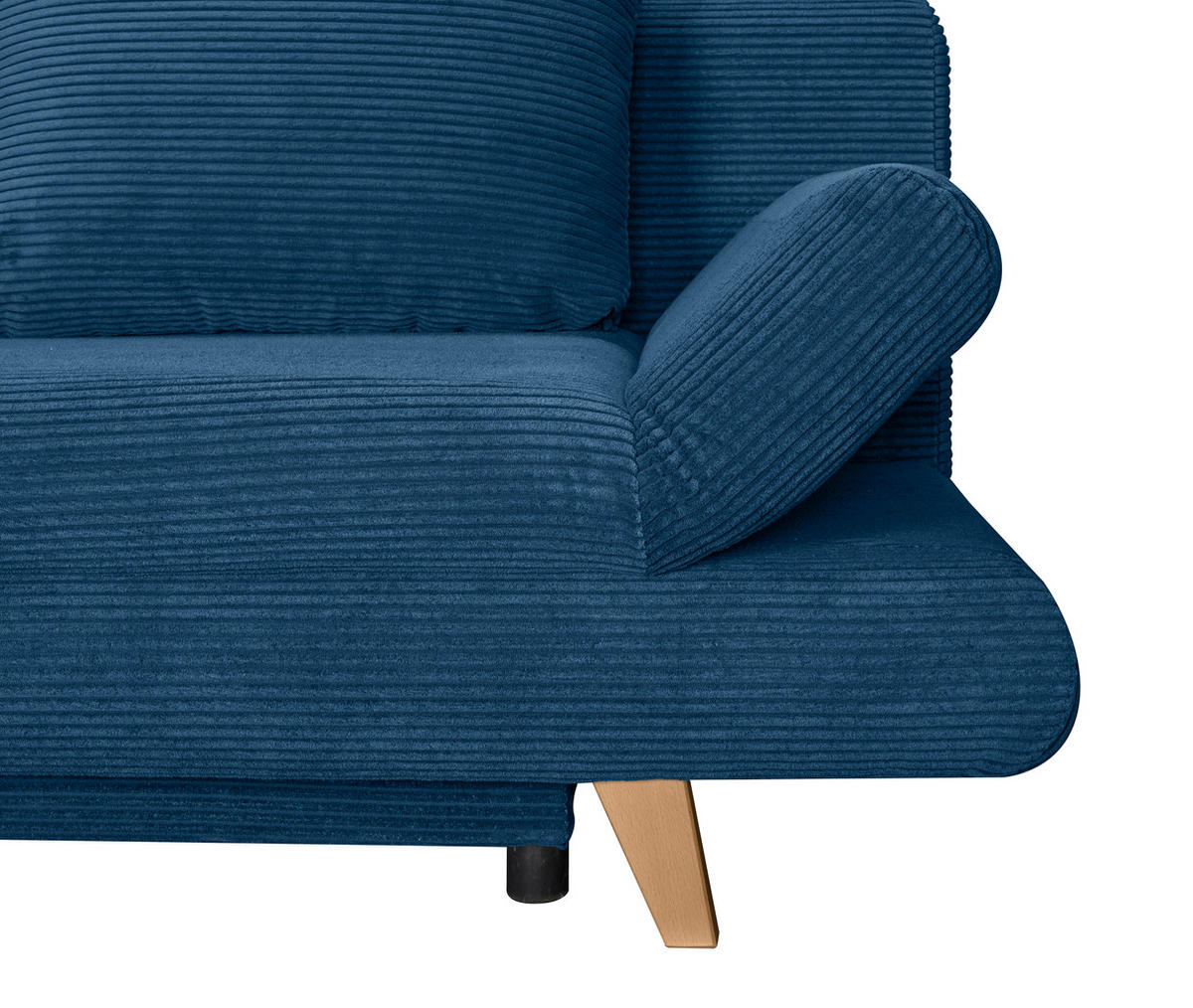 SCHLAFSOFA  mit Schlafen auf Sitzhöhe, haustierfreundlicher Bezug Cord Blau  - Blau/Buchefarben, KONVENTIONELL, Holz/Textil (200/75/85cm) - Carryhome