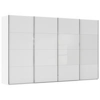 SCHWEBETÜRENSCHRANK 361/223/68 cm,  in Weiß, 4 Tür(en)  - Chromfarben/Weiß, KONVENTIONELL, Glas/Holzwerkstoff (361/223/68cm) - Novel