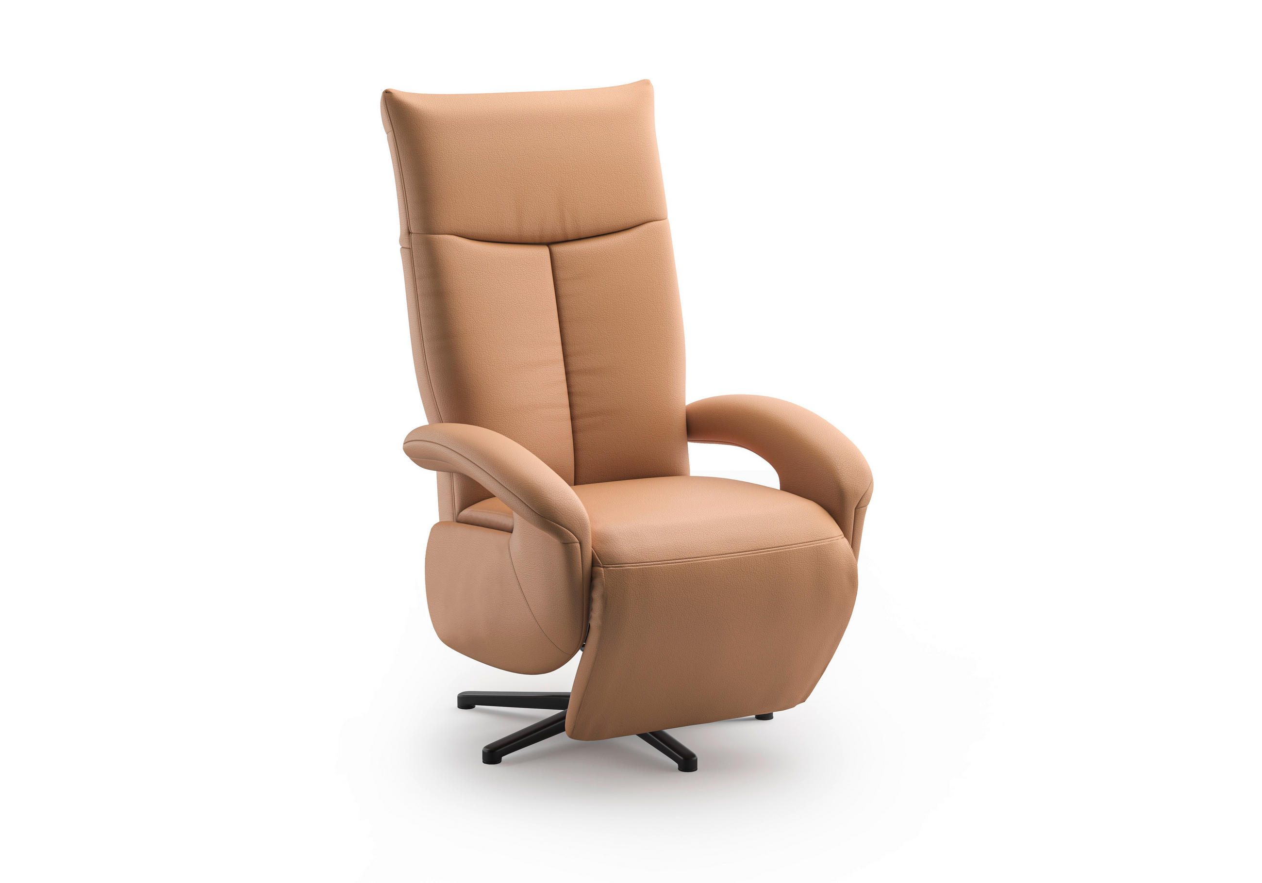 SESSEL in Echtleder Cappuccino  - Schwarz/Cappuccino, Konventionell, Leder/Metall (74/112/82cm) - Sit & More