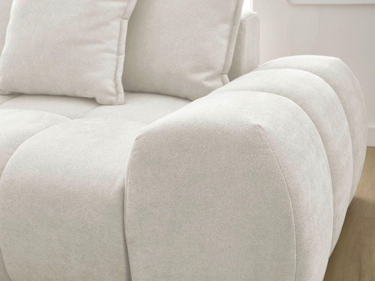 ECKSCHLAFSOFA EVEREST  mit Rücken echt, Armteil links, Armteil rechts Struktur Weiß  - Schwarz/Weiß, MODERN, Kunststoff/Textil (180/318cm) - Livetastic