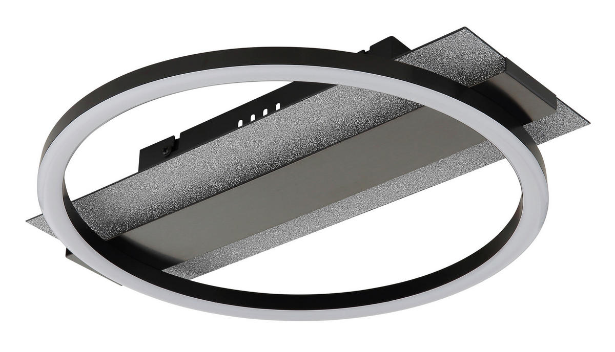 LED-DECKENLEUCHTE 34,2/6,8 cm   - Silberfarben/Schwarzchrom, Design, Kunststoff/Metall (34,2/6,8cm) - Globo