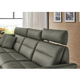 ECKSOFA in Echtleder Grau  169/298 cm  - Schwarz/Grau, Design, Leder/Metall (169/298cm) - Dieter Knoll