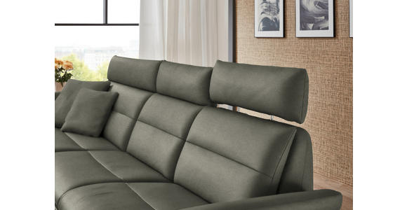 ECKSOFA in Echtleder Grau 169/298 cm - Schwarz/Grau, Design, Leder/Metall (169/298cm) - Dieter Knoll