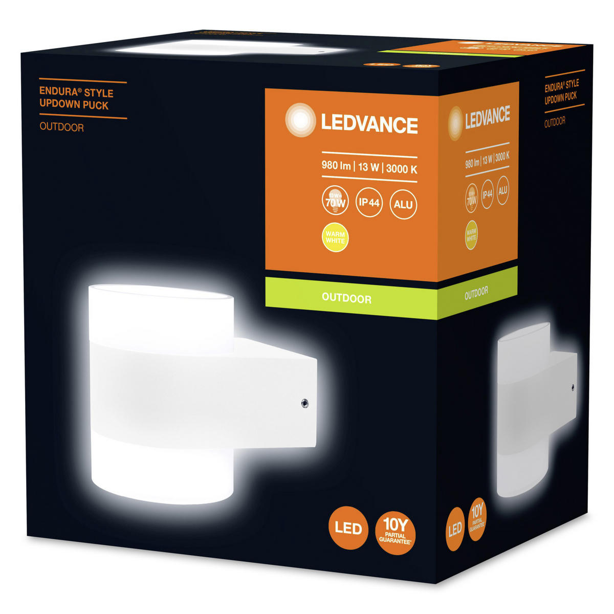 LED-WANDLEUCHTE Endura Style UpDown Puck 13,1/9,1/11 cm   - Weiß, Basics, Metall (13,1/9,1/11cm) - Ledvance